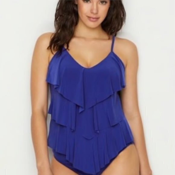 Magicsuit Rita Tankini Top & Out From Under High Rise Bottom Size Large EUC 7143